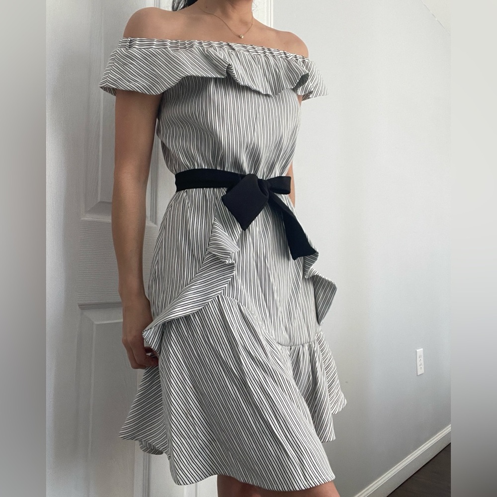 Striped Off-Shoulder Dress